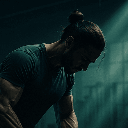 A gym member training
